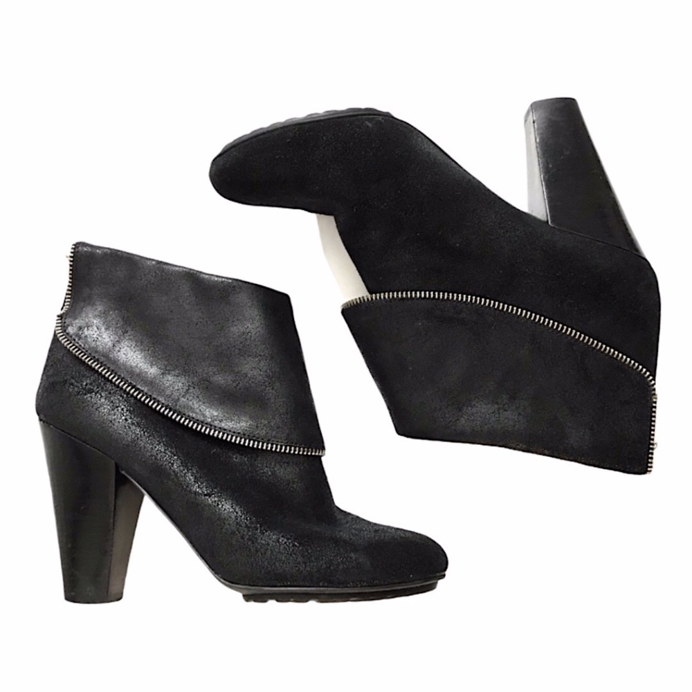 MICHAEL KORS Burnished Leather Moto Ankle Boots
